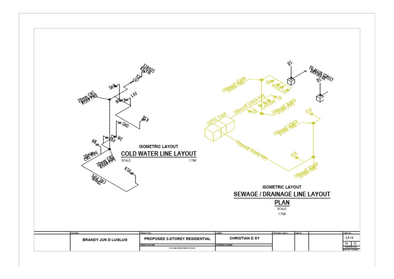 To Main Street Drainage: Cold Water Line Layout | PDF