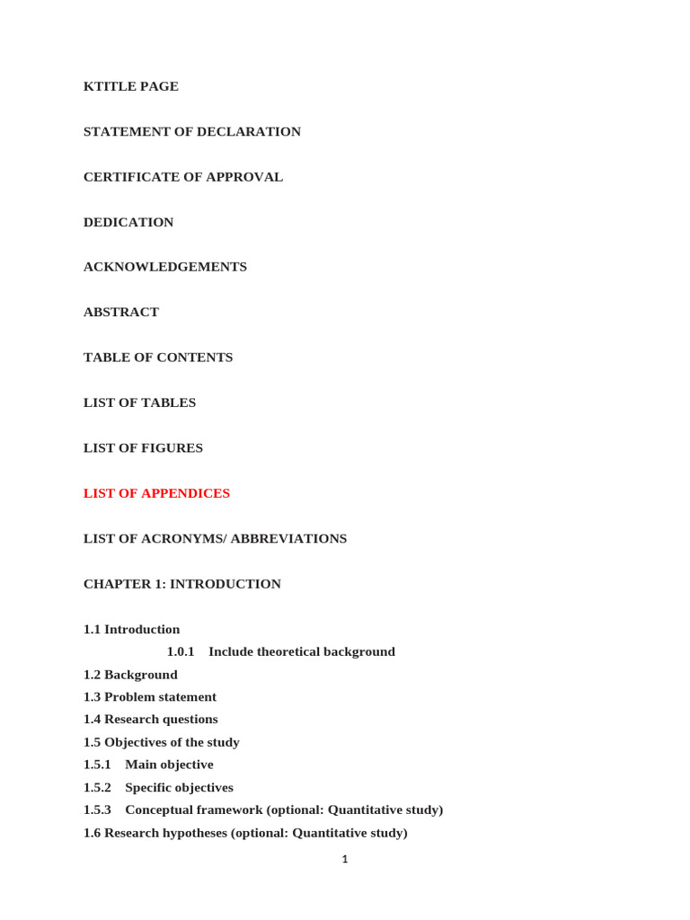 Thesis Outline | PDF