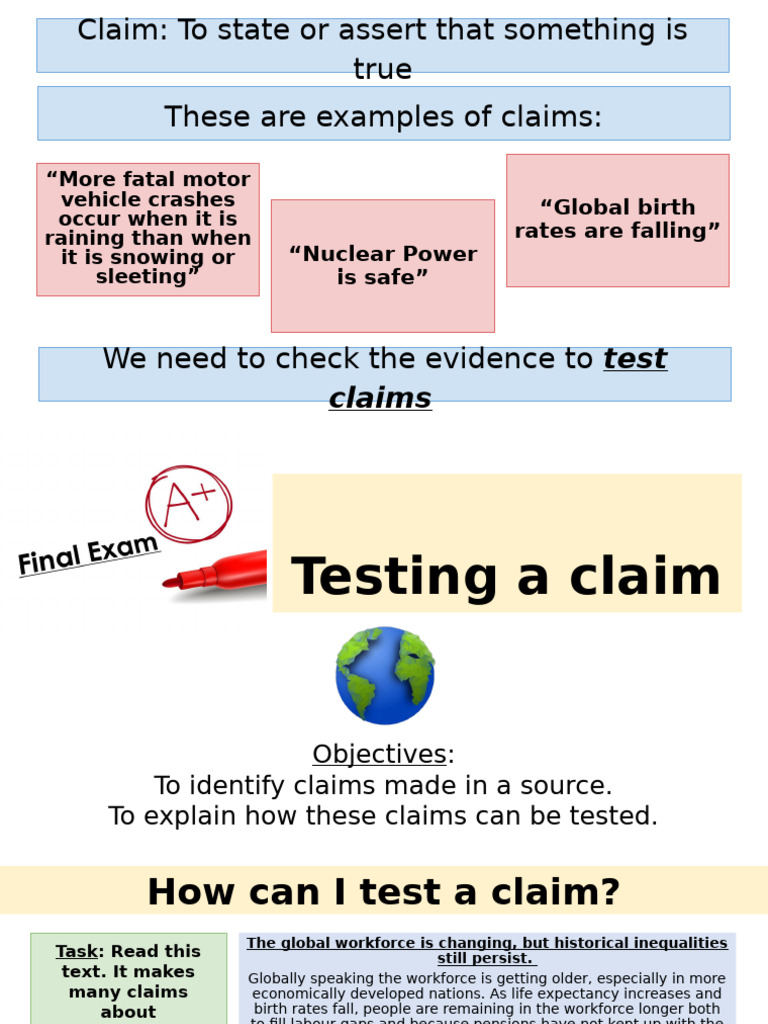 Exam Skills - Testing A Claim (2b) | PDF | Cost Of Living | Economic ...