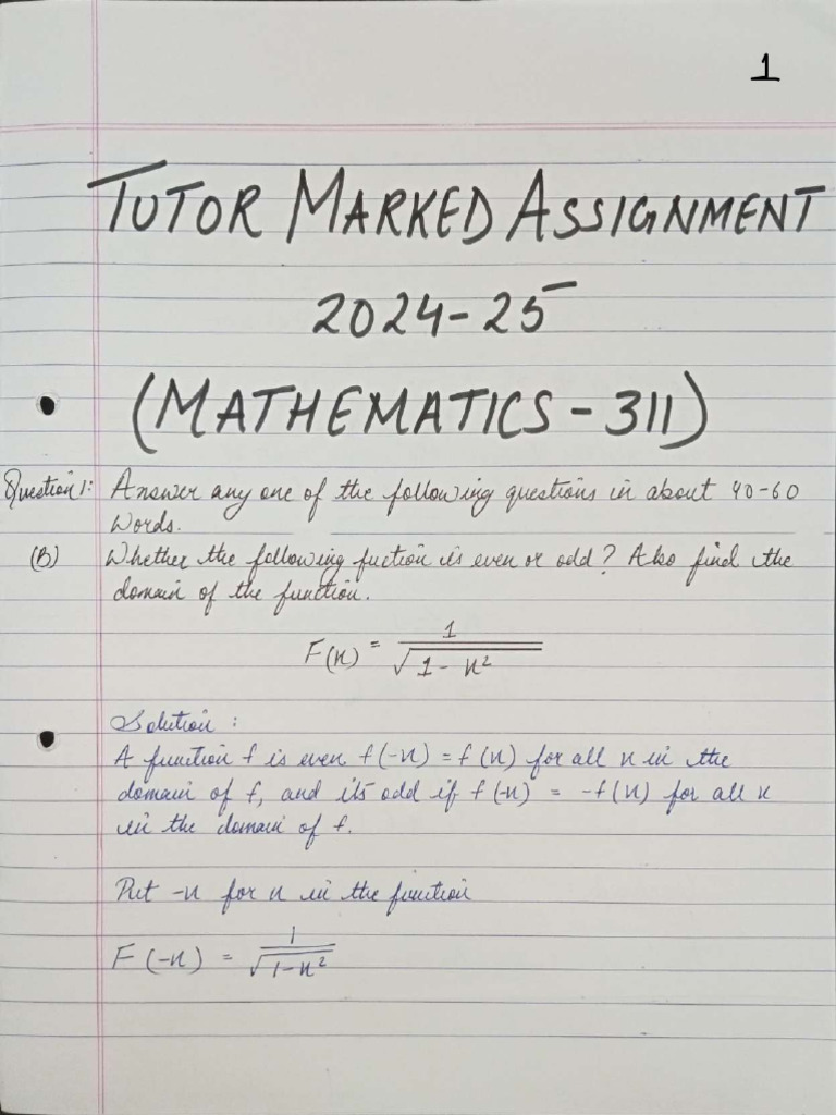 Mathematics Assignment 2024-25 Guide | PDF