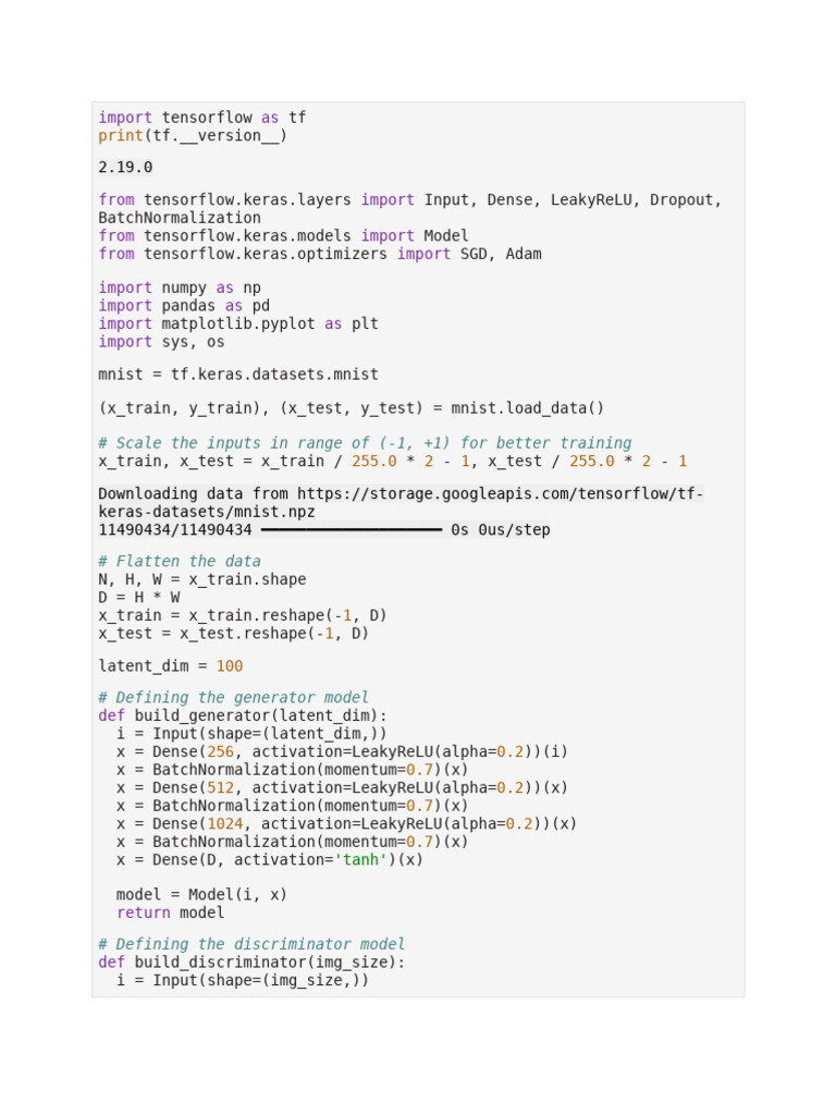 TensorFlow GAN Implementation Guide | PDF | Software Engineering ...