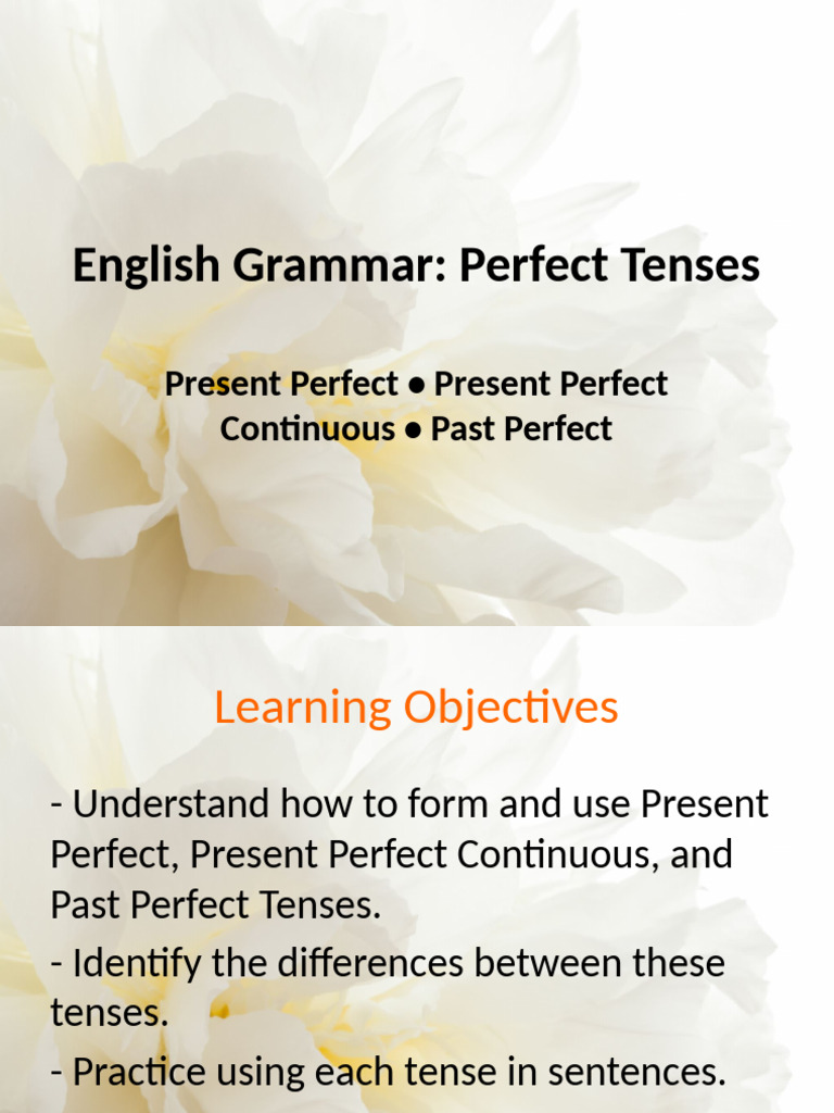 Mastering Perfect Tenses in English | PDF | Perfect (Grammar ...