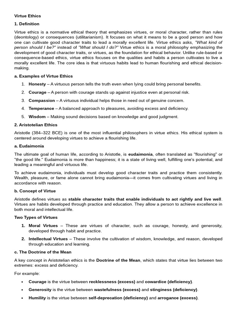 Understanding Virtue Ethics and Its Foundations | PDF | Noble Eightfold ...