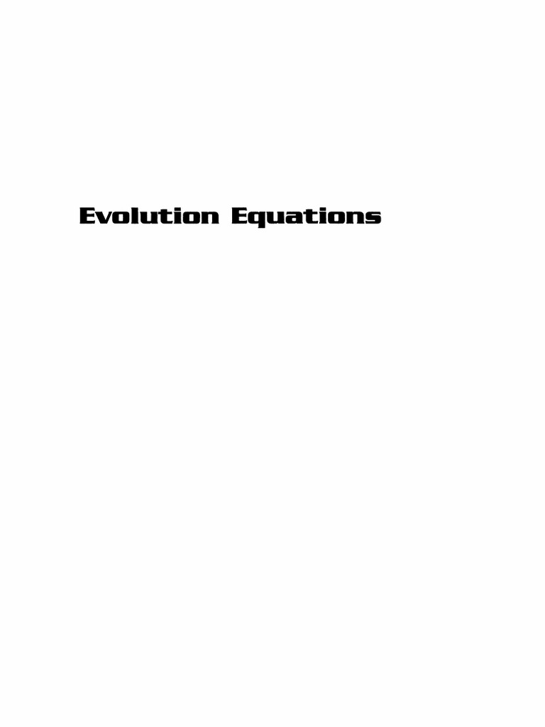 Evolution Equations in Mathematics | PDF | Mathematical Analysis | Ring ...