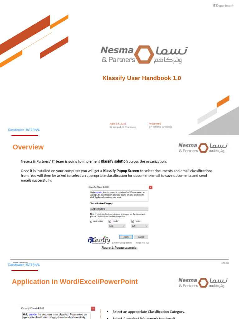 Klassify User Handbook for Document Classification | PDF | Classified ...