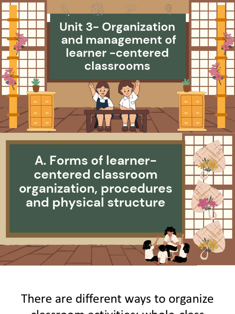 Forms of Learner Centered Classroom Organization Procedures and | PDF ...