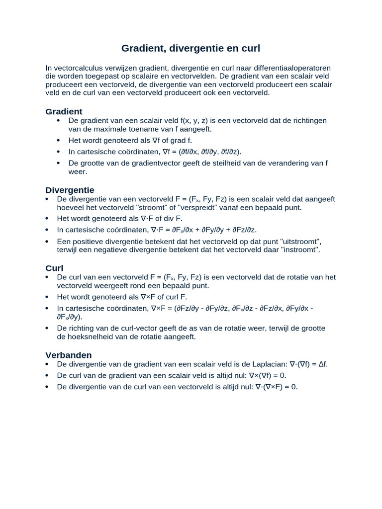 Gradient Divergentie en Curl | PDF