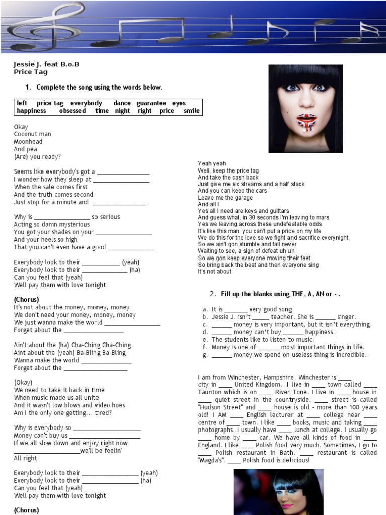 Jessie J Price Tag Leisure Entertainment General