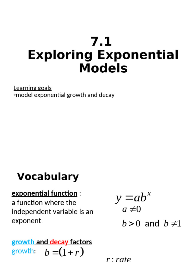 Exponential Growth and Decay Models | PDF | Exponential Function ...