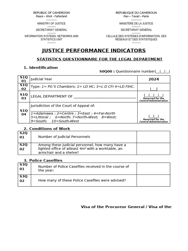 Justice Performance Indicators Questionnaire | PDF | Constitutional Law ...
