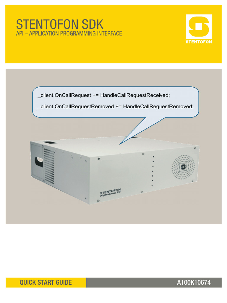 Stentofon SDK API Quick Start Guide | PDF | Port (Computer Networking ...