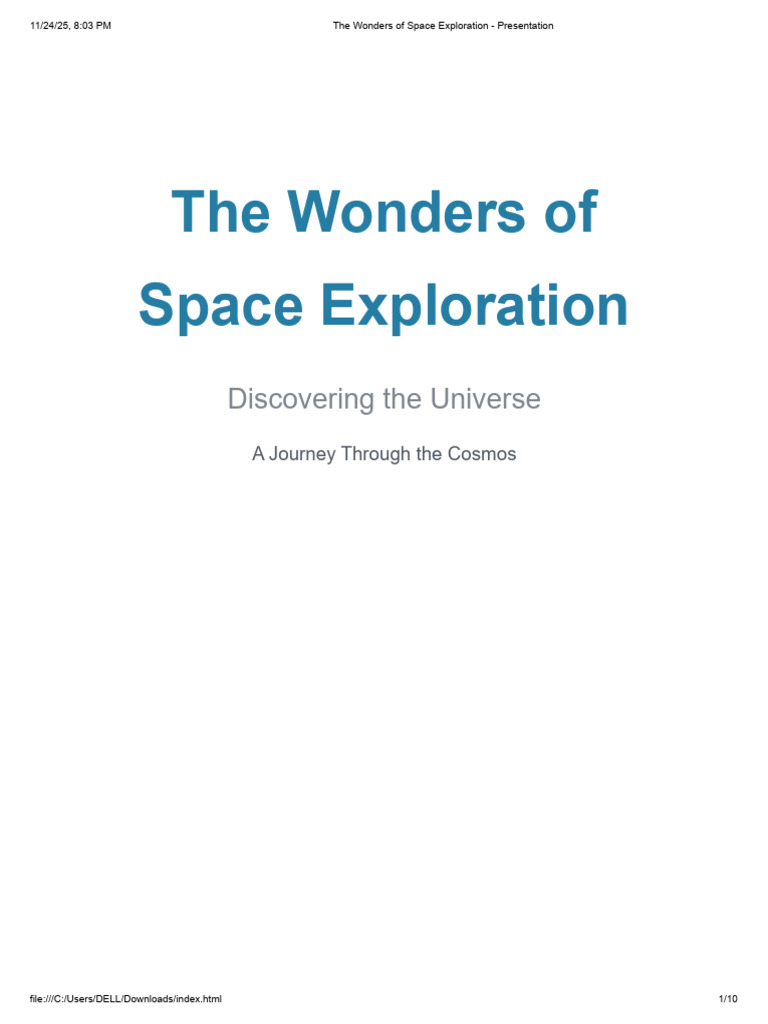 Space Exploration: Past, Present, Future | PDF | Space Exploration ...