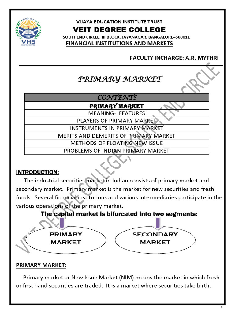 Overview of India's Primary Market | PDF | Initial Public Offering ...