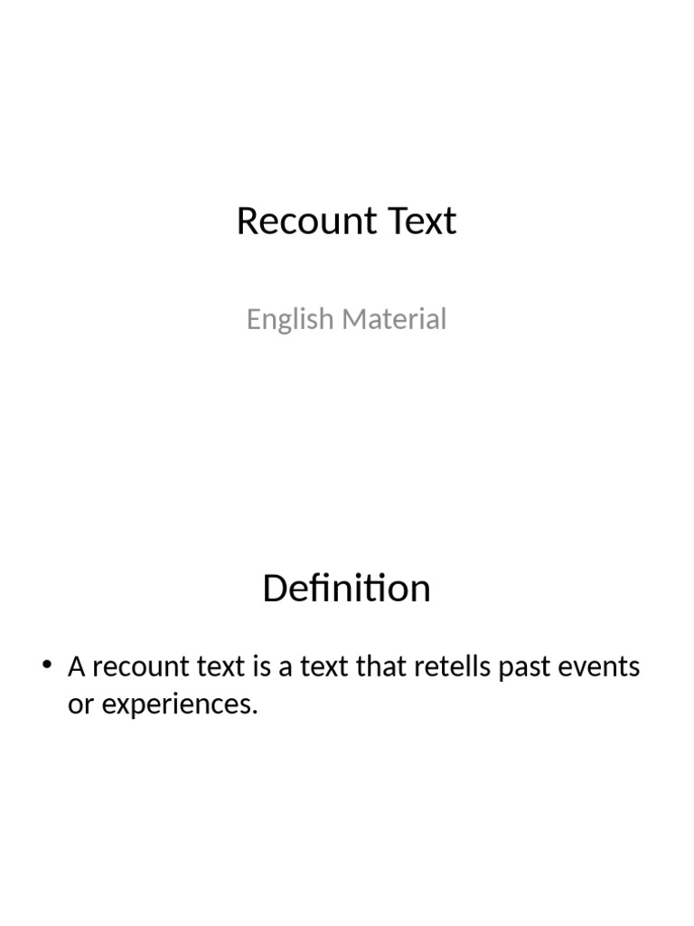 Recount Text | PDF