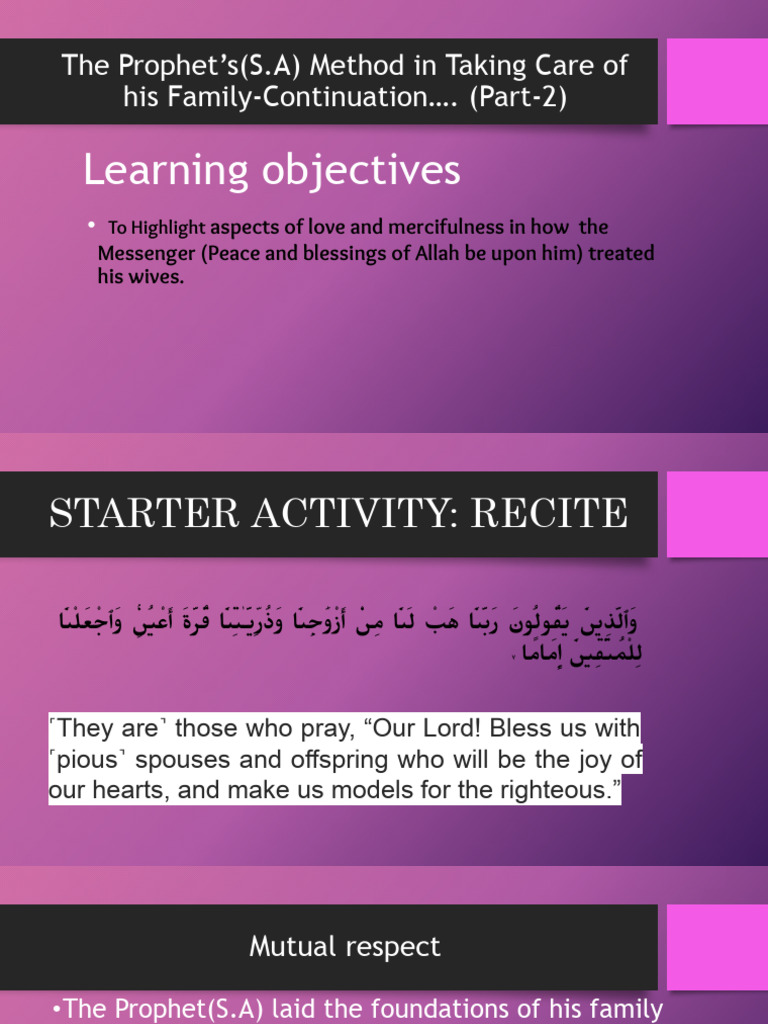 Prophet's Family Care Methods Explained | PDF | Muhammad | Prophets And ...