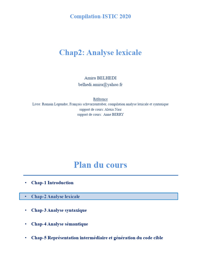 Analyse lexicale en compilation | PDF | Analyse syntaxique | Génie logiciel