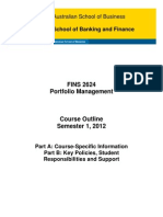 FINS2624 Portfolio Management S12012 (March 5)
