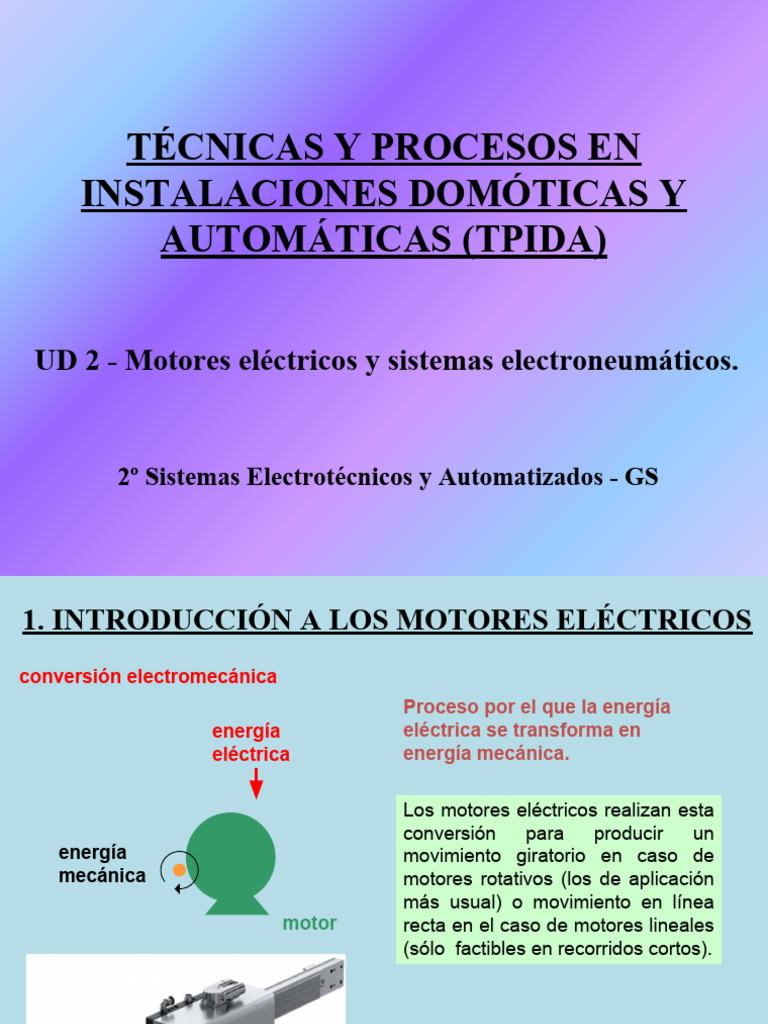 Tema 02-1 Motores Electricos y Sistemas Electroneumaticos | PDF | Motor ...