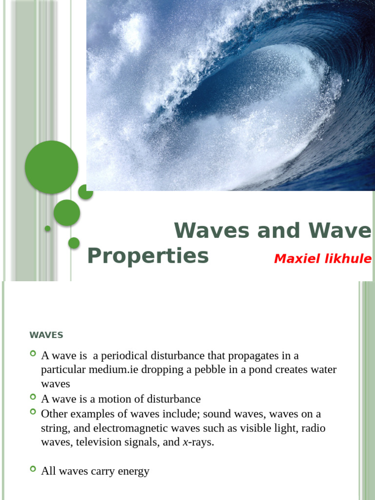 Lecture 2 Waves and Wave Properties (Autosaved) | PDF | Waves ...