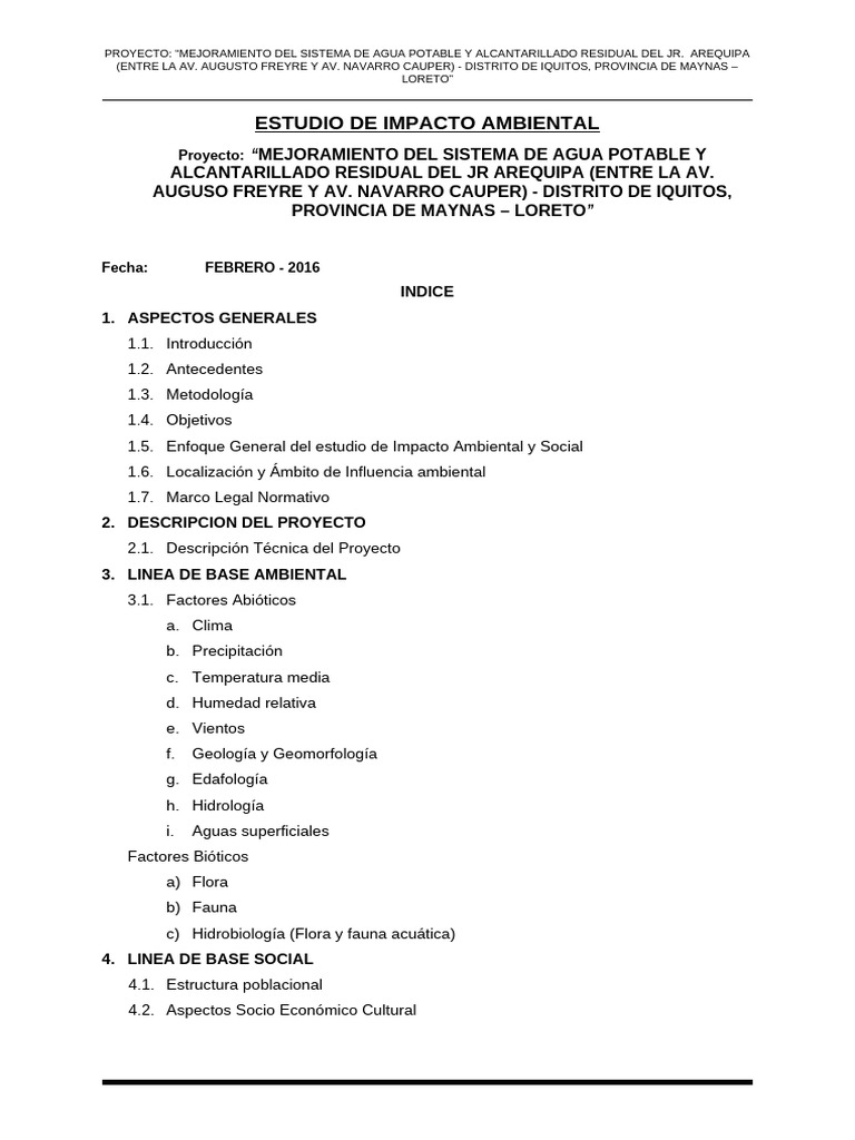 Mejoramiento Agua Potable Iquitos 2023 | PDF | Evaluación de impacto ...