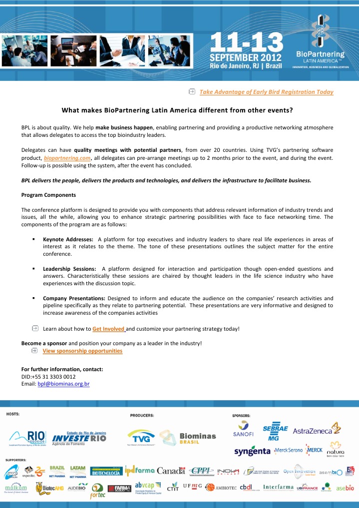 BioPartnering Latin America Overview | PDF