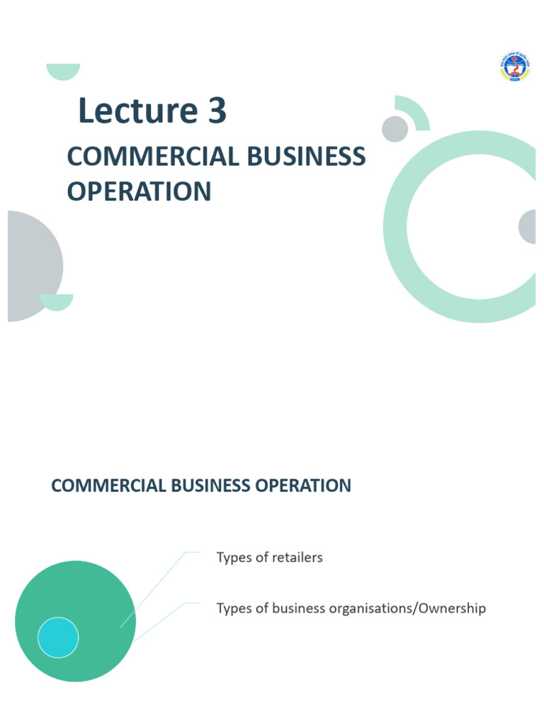 Topic 3 - Commercial Business Operation | PDF