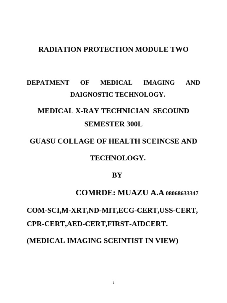 Radiation Protection for X-Ray Technicians | PDF | Radiation | Gamma Ray