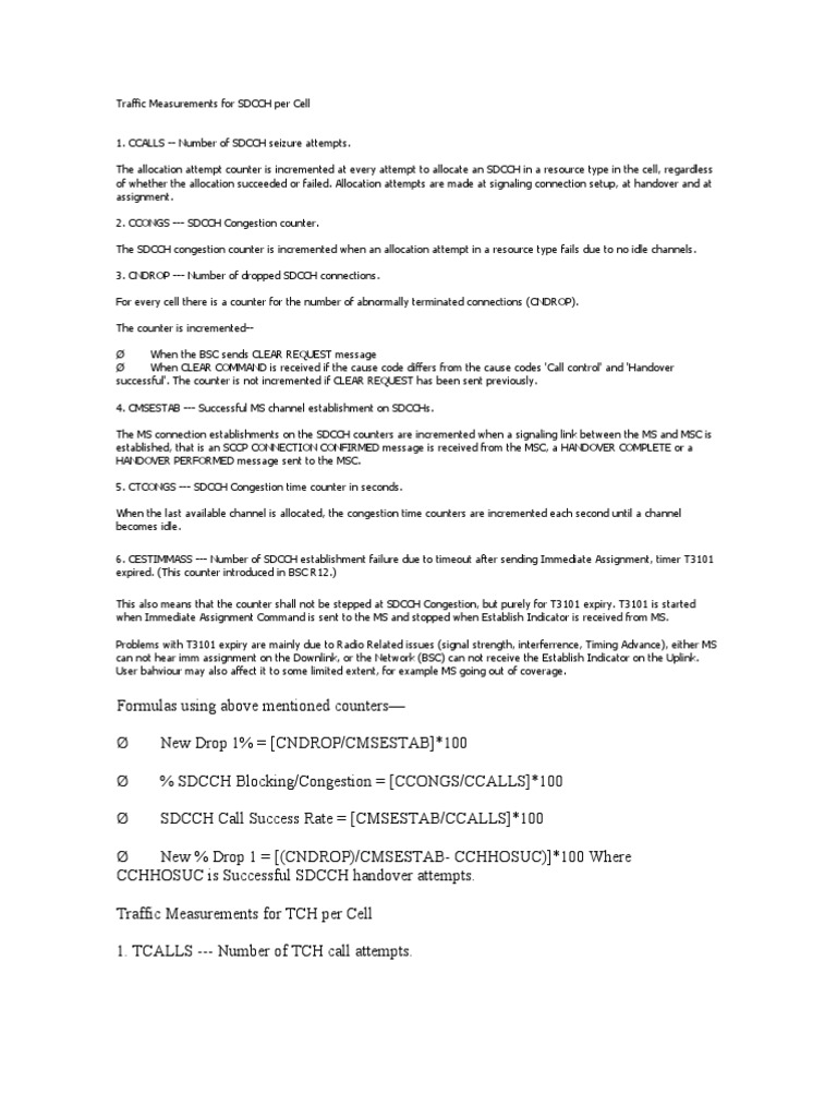 SDCCH Traffic and Congestion Analysis | PDF | Network Congestion | Networks