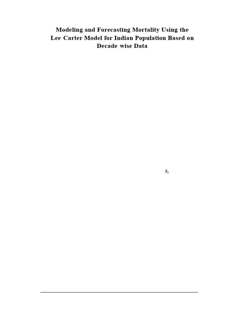 Modeling and Forecasting Mortality Using The Lee Carter 1lcdu3k6yg ...