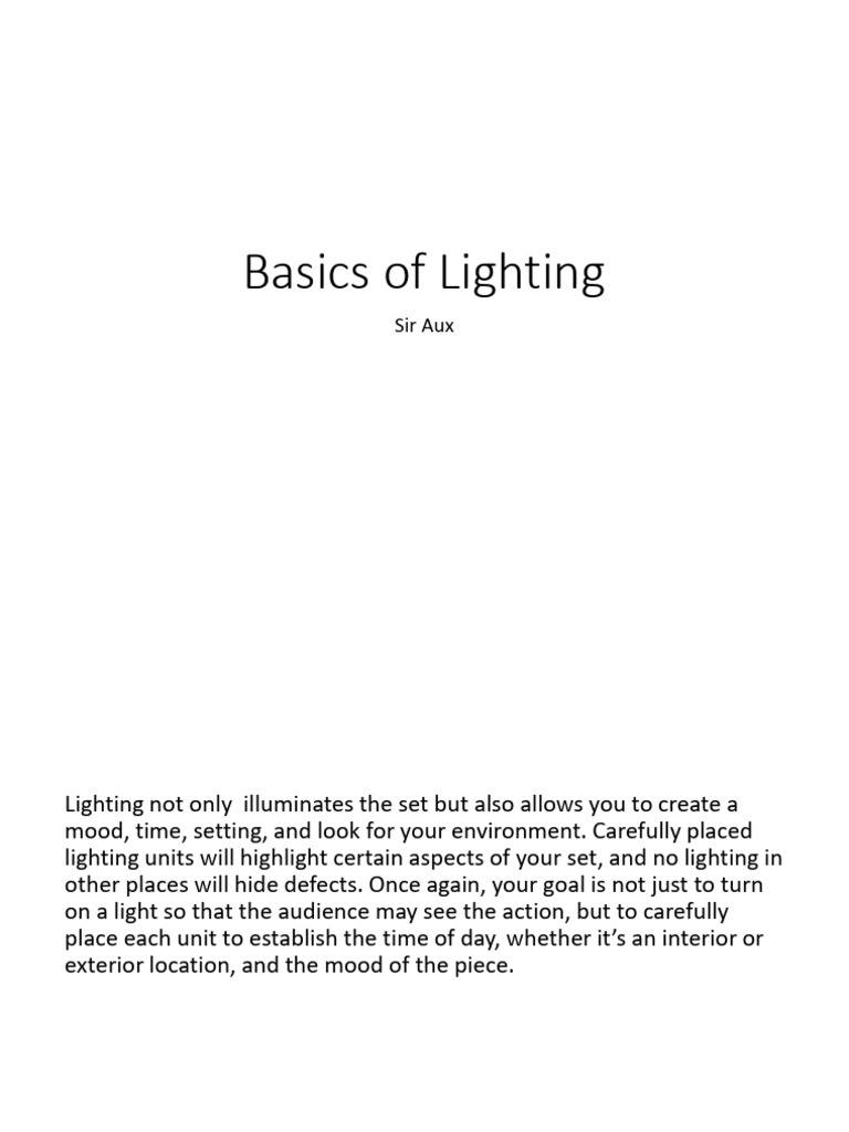 04 Basic of Lighting Part 1 | PDF