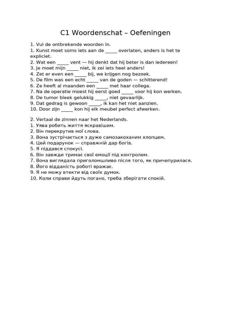 C1 Full Lexical Tasks | PDF