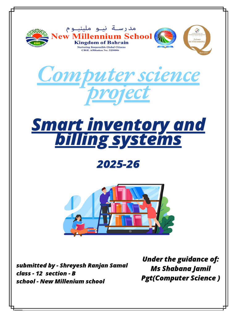 Shreyesh Samal Class 12 CS PROJECT SYNOPSIS Smart Inventory and Billing ...