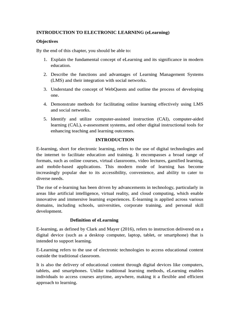 eLearning: Concepts, Types, and Benefits | PDF | Educational Technology ...