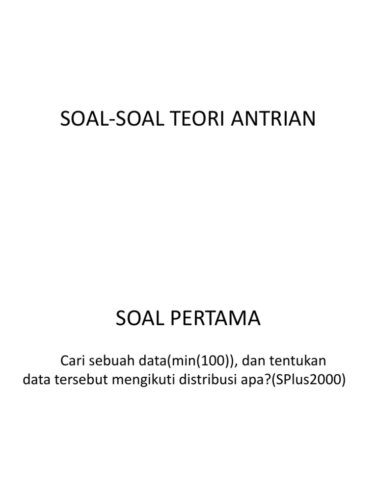 Soal Soal Teori Antrian