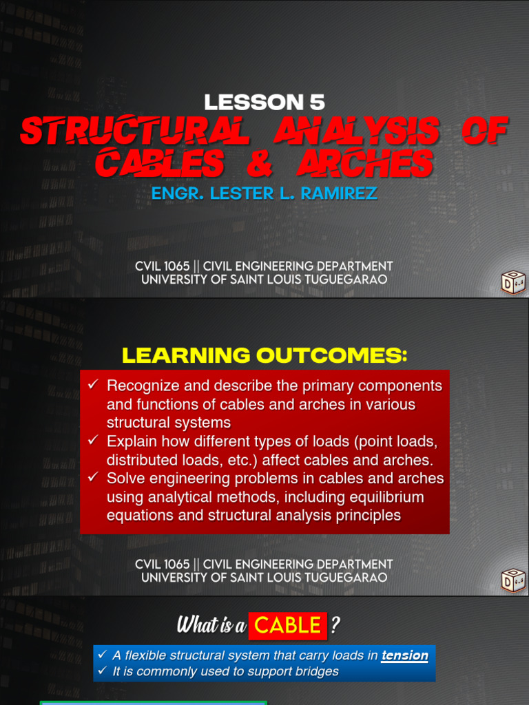 TOS Lesson 5 - Analysis of Cables and Arches | PDF | Structural ...