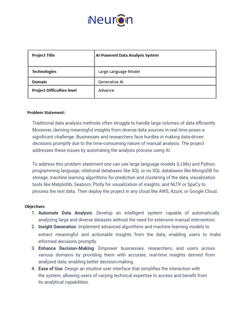 AI Powered Data Analysis System After Editing. | PDF | Artificial ...
