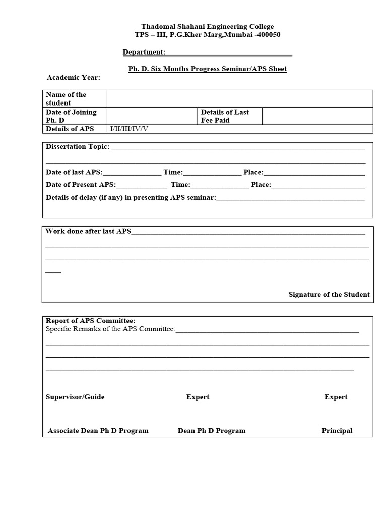 PhD Progress Seminar Report Template | PDF