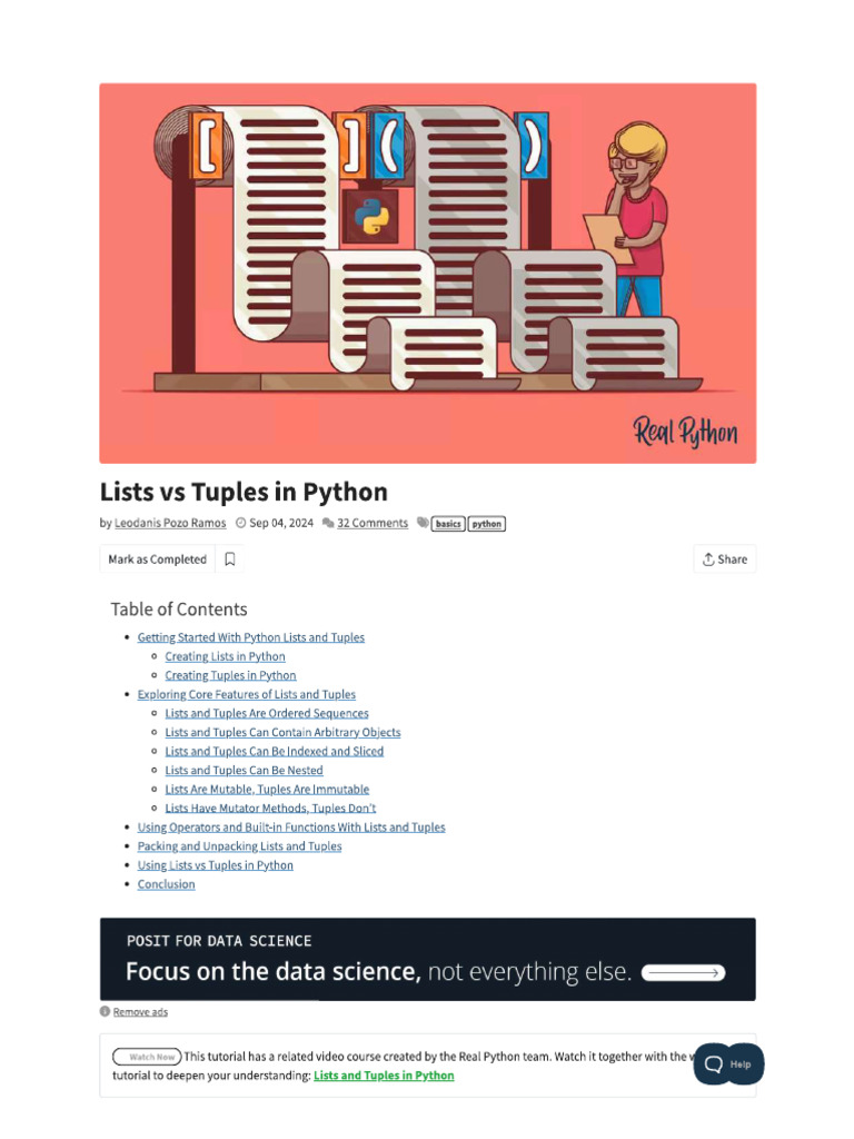 6_Python List and Tuple | PDF
