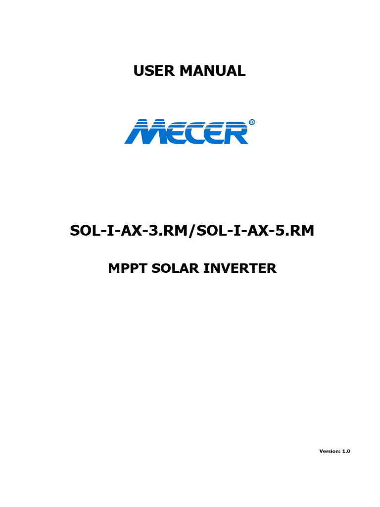 Sol I Ax 5.Rm User Manual | PDF | Battery Charger | Power Inverter
