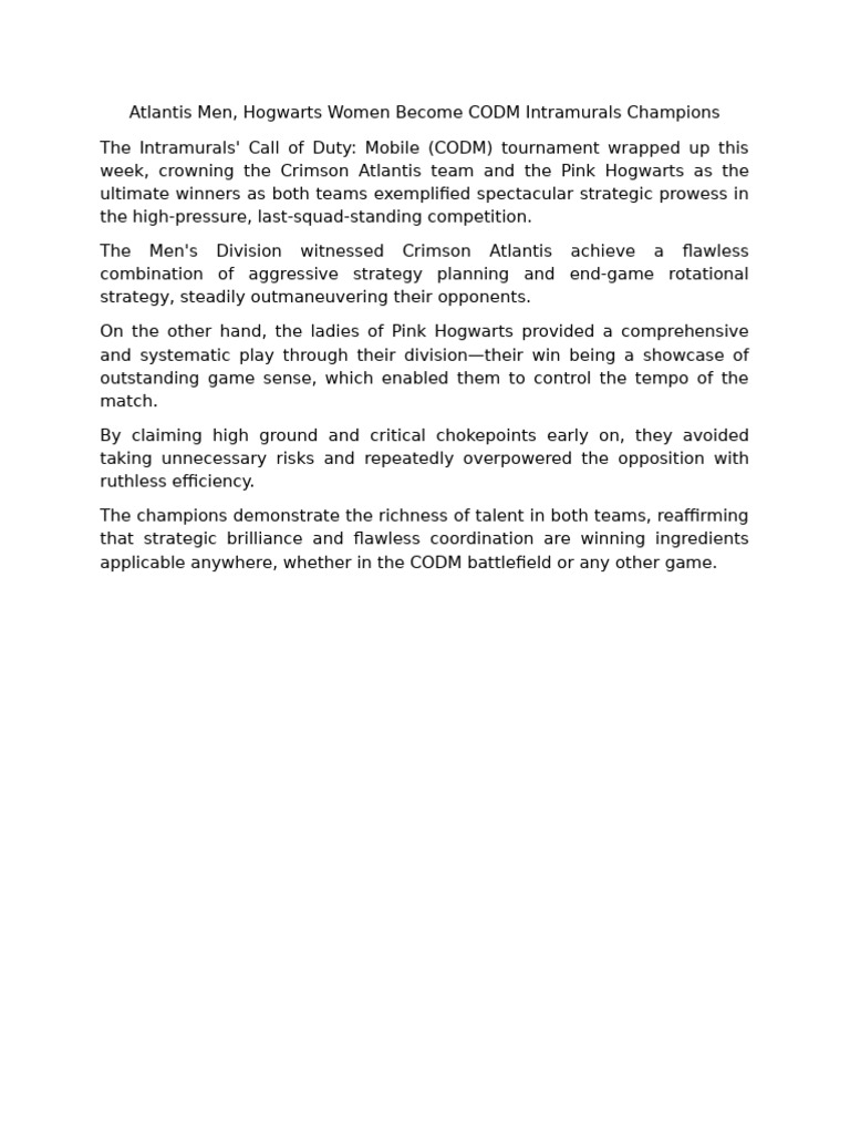 CODM INTRAMS | PDF