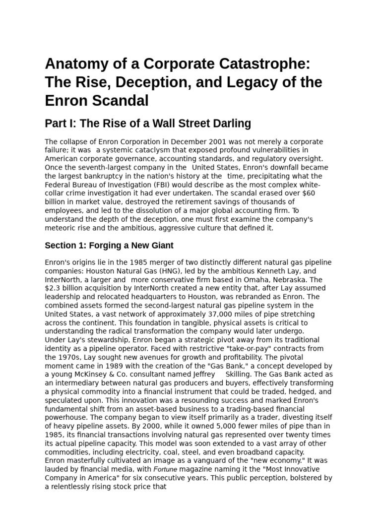 Enron Scandal_ a Comprehensive Analysis PDF SarbanesOxley Act Enron