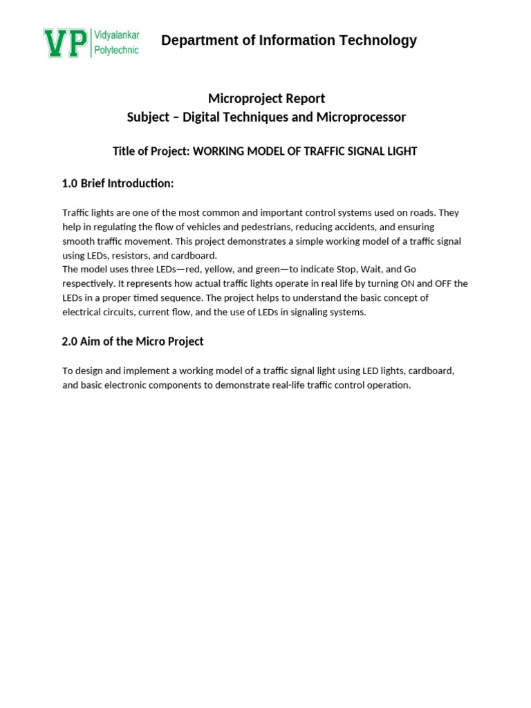 Traffic Signal Light Model Project | PDF | Traffic Light | Traffic