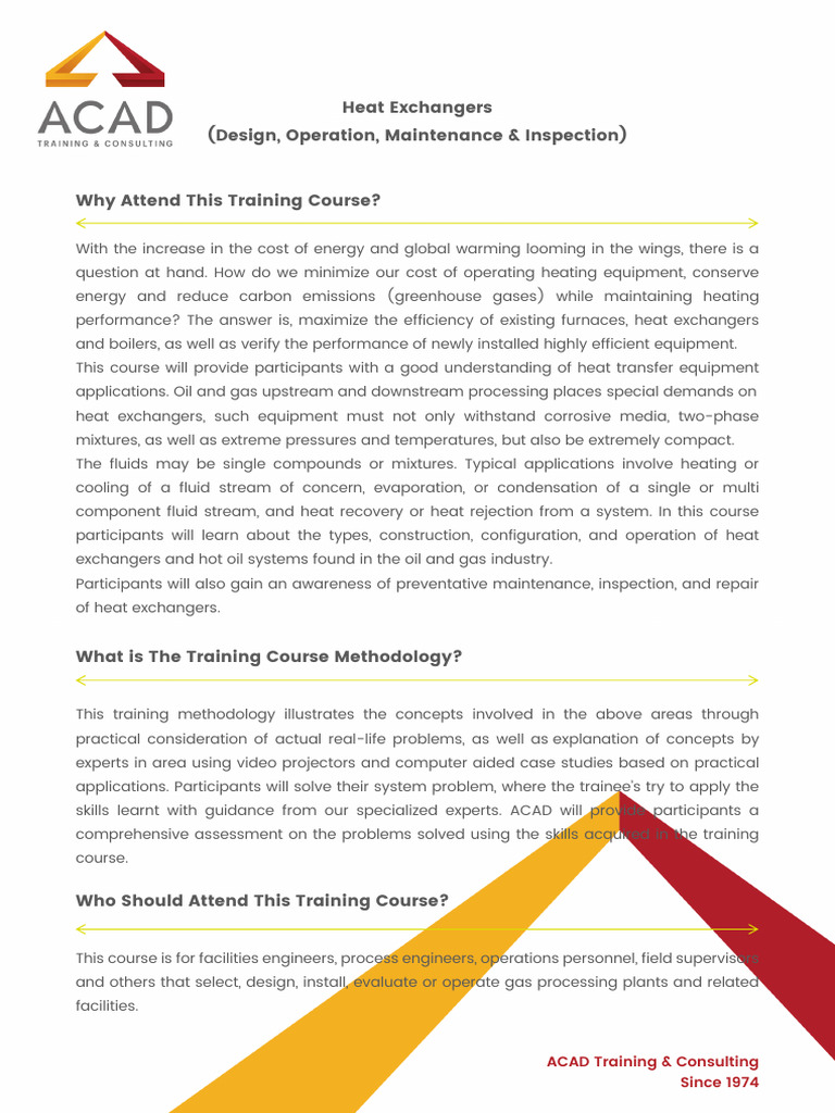 Heat Exchanger Training Course Overview | PDF | Heat Exchanger | Heat