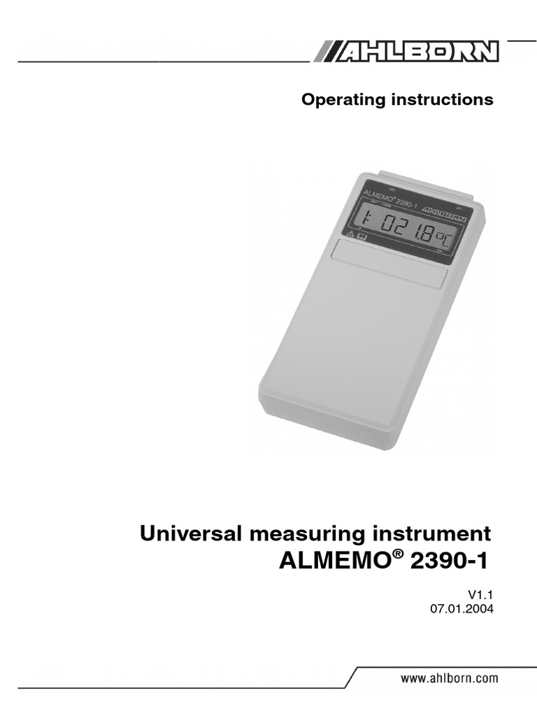 ALMEMO 2390 1 English | PDF | Sensor | Instrumentation