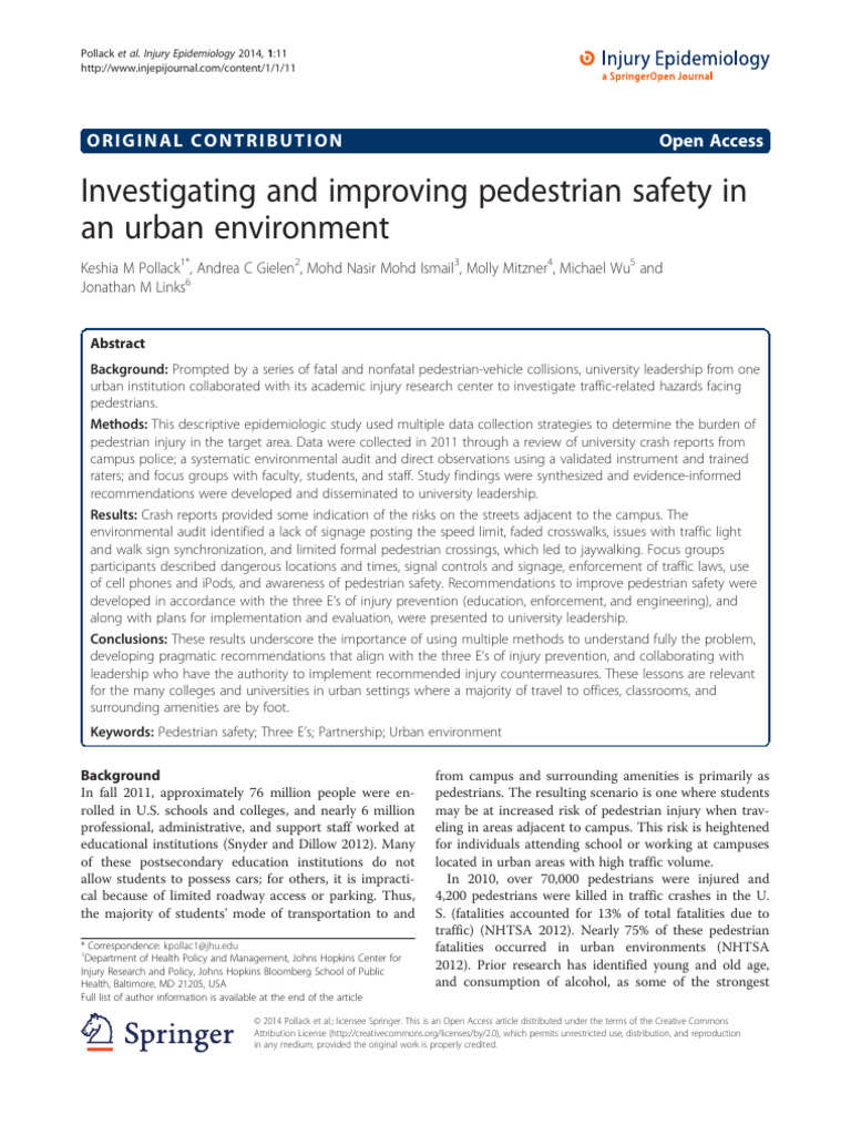Enhancing Urban Pedestrian Safety | PDF | Traffic | Pedestrian Crossing