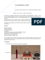 Reacción autocatalítica entre permanganato y oxalato