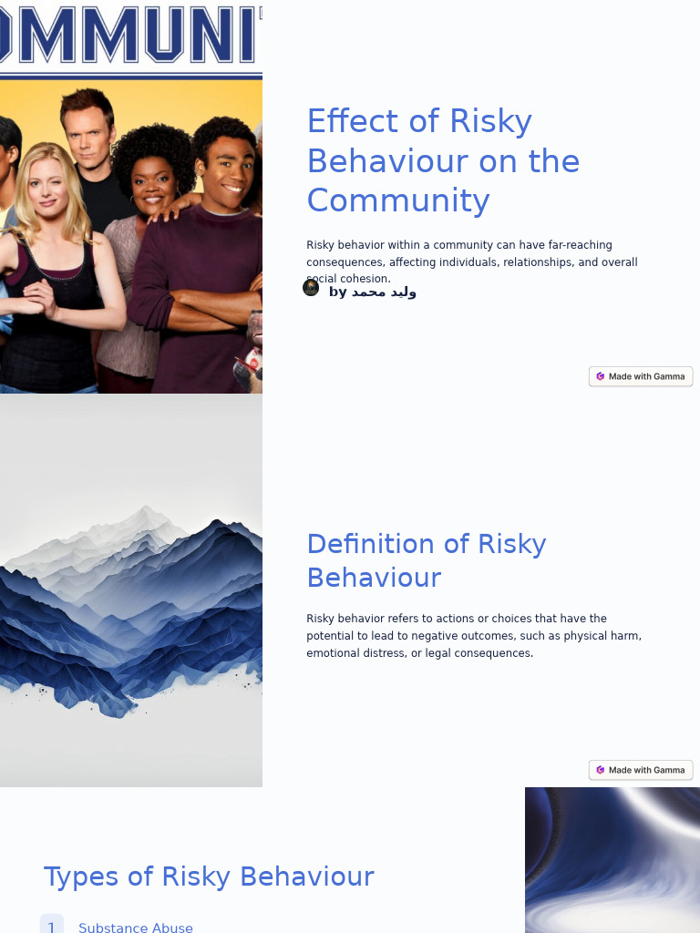 Effect of Risky Behaviour On The Community | PDF | Behavior | Mental Health