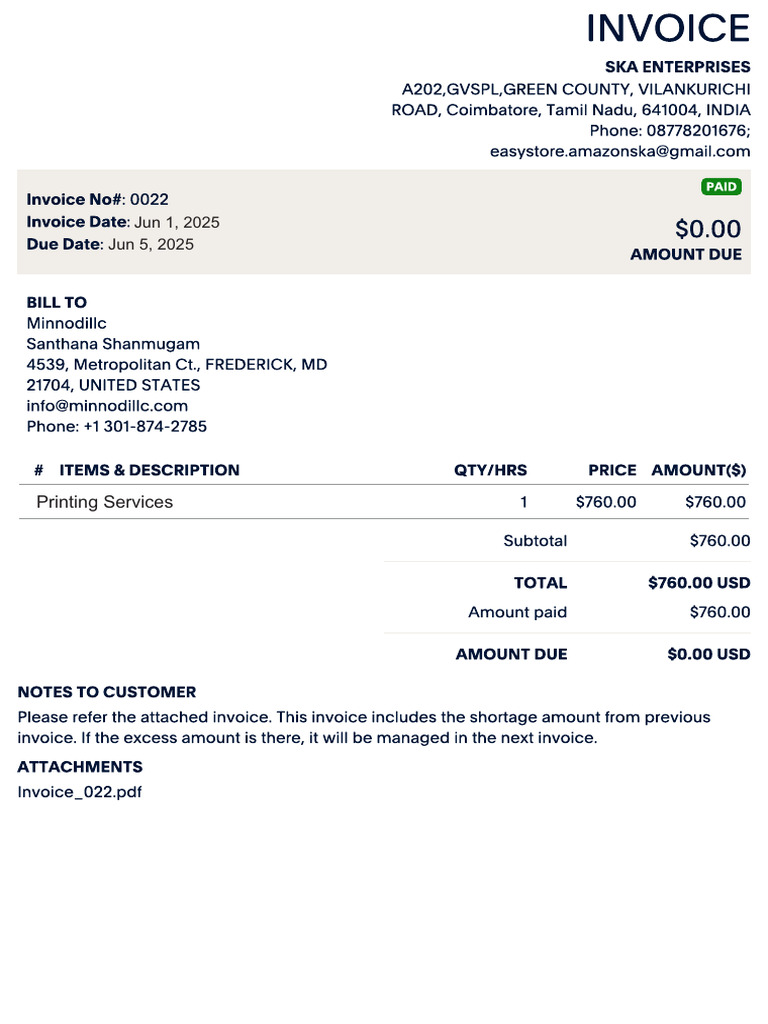 SKA - Invoice 03 | PDF