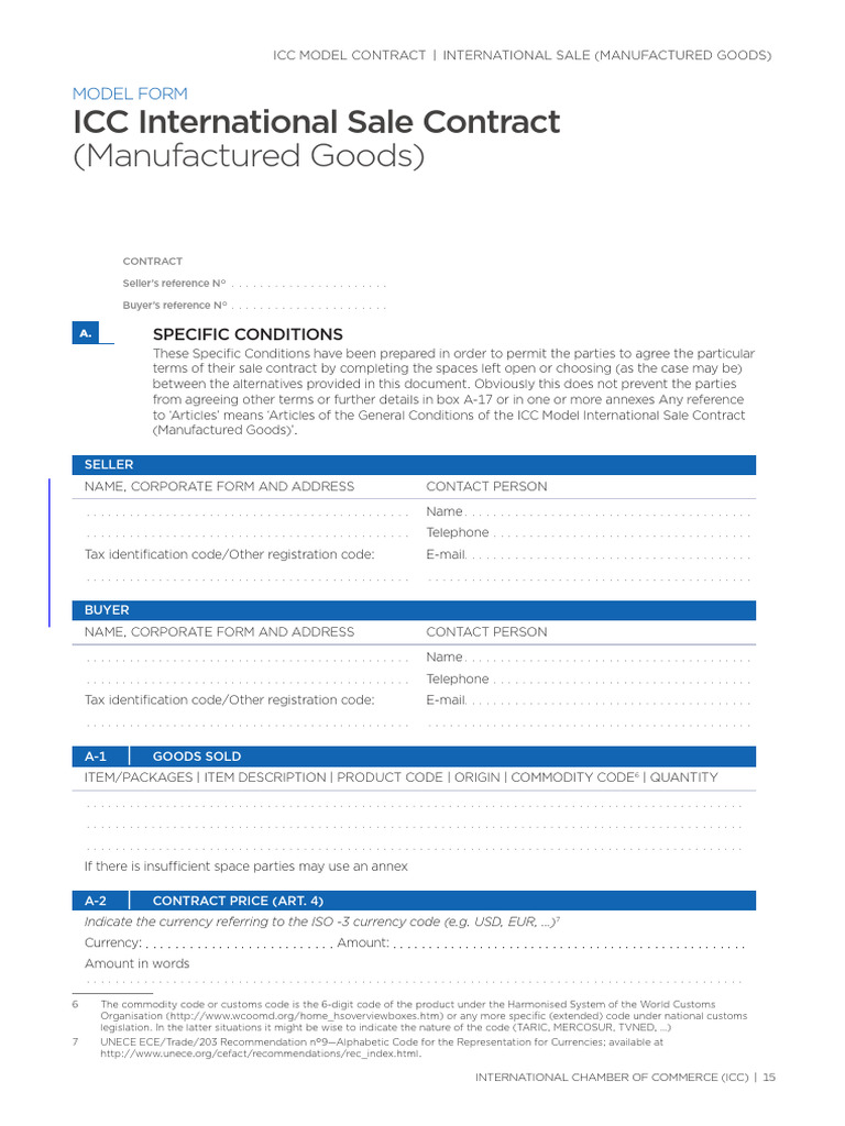 ICC Model Contract | PDF