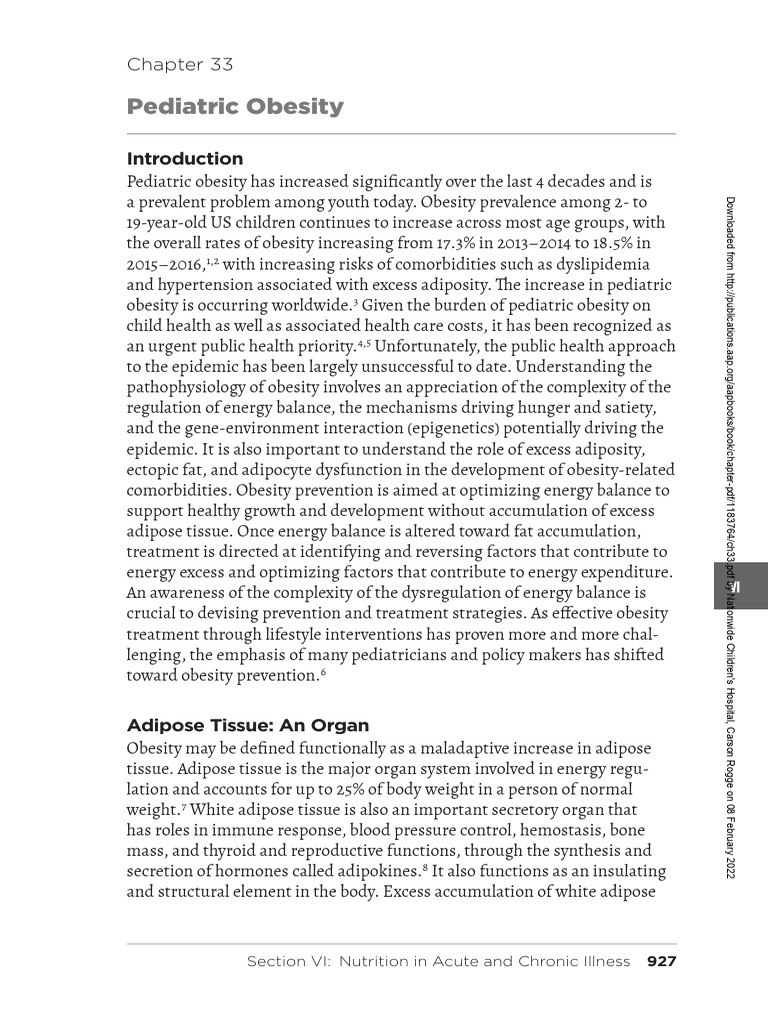 Understanding Pediatric Obesity Trends | PDF | Leptin | Adipose Tissue